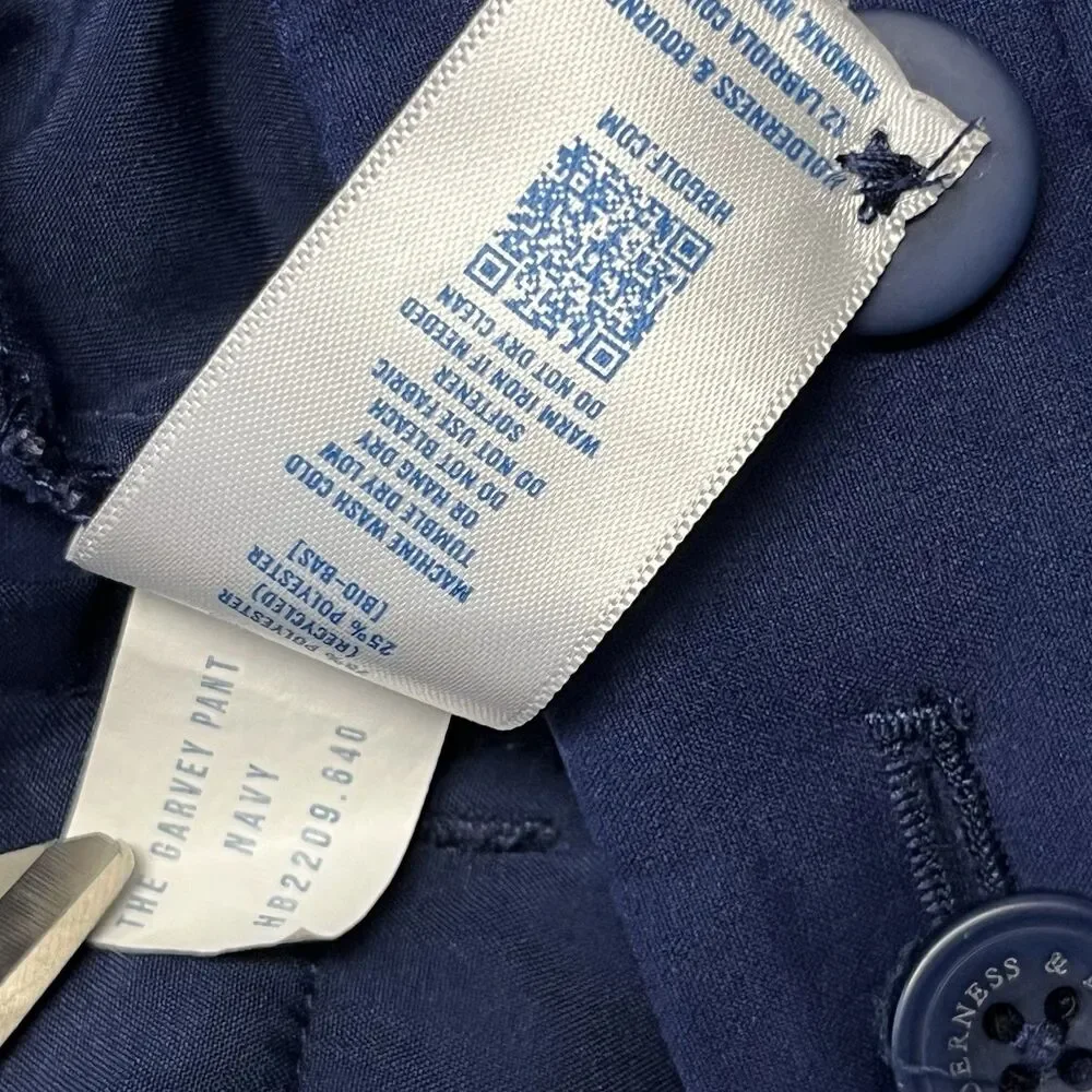 Holderness Bourne Pants Men 35x34 Navy Blue The Garvey Performance Golf Preppy